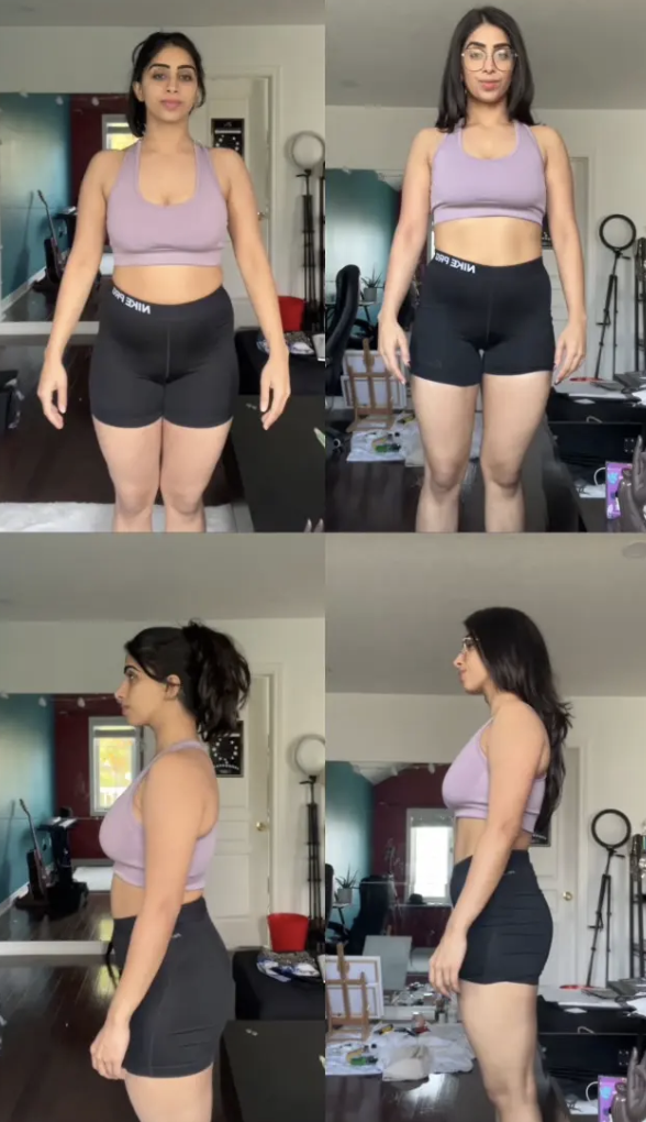 BuildHer Athletics client front and side transformation comparison