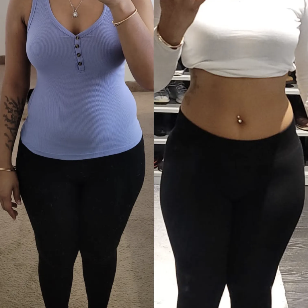 BuildHer Athletics client front-view transformation comparison