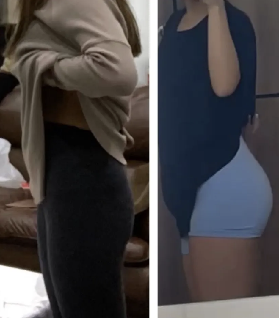 BuildHer Athletics client side-profile transformation comparison